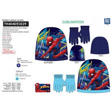 gorro+guantes spiderman